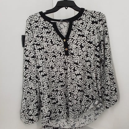 JONES NEW YORK Women's Cotton Shirt - M, White/Black