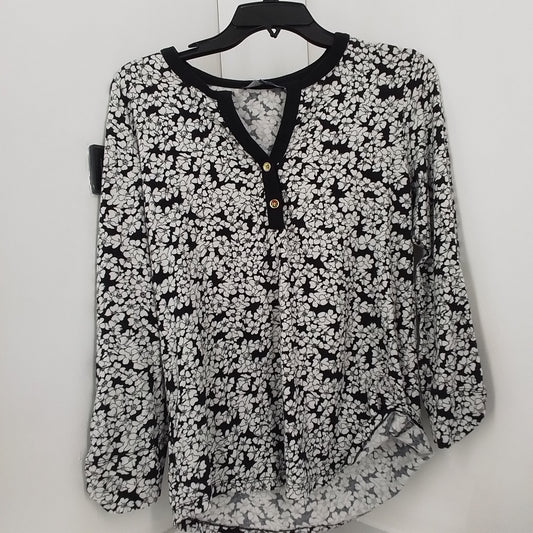 JONES NEW YORK Women's Cotton Shirt - M, White/Black