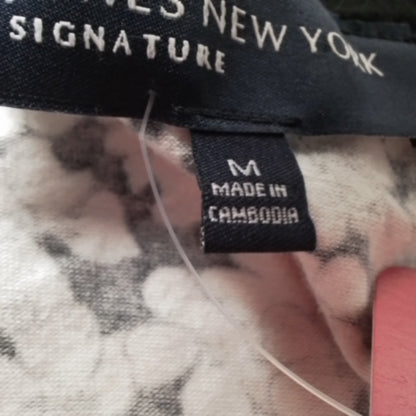 JONES NEW YORK Women's Cotton Shirt - M, White/Black