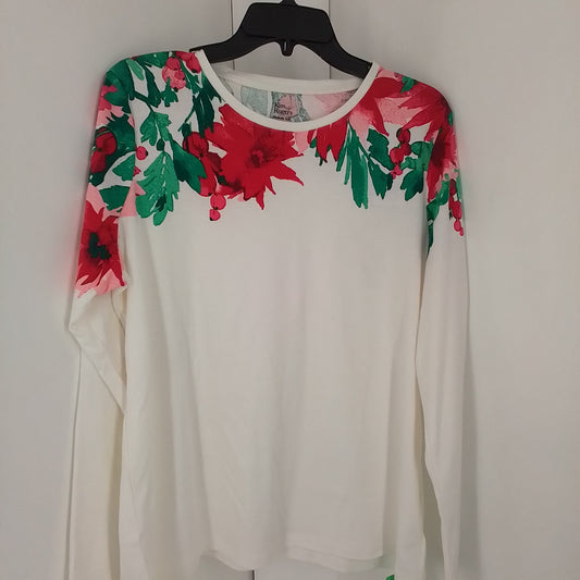 Kim Rogers Women's Cotton Shirt - L - White/Red/Green