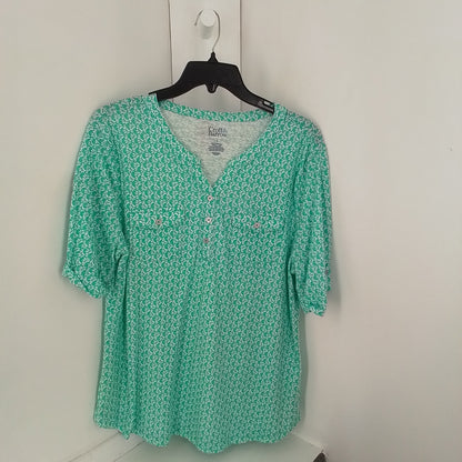 Croft & Borrow Women's Shirt L Green White