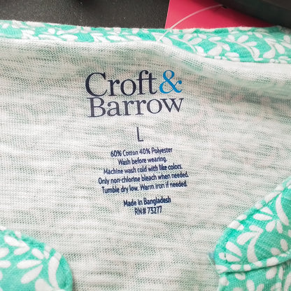 Croft & Borrow Women's Shirt L Green White
