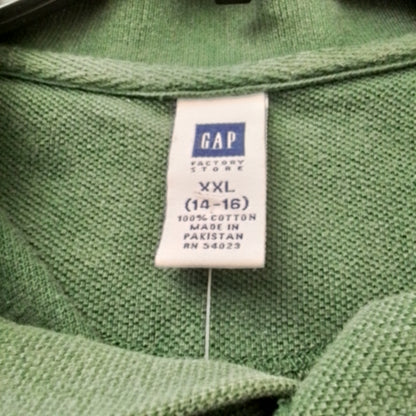 Gap Kids Green Cotton Polo Shirt (Kids, Sizes 14 & 16)