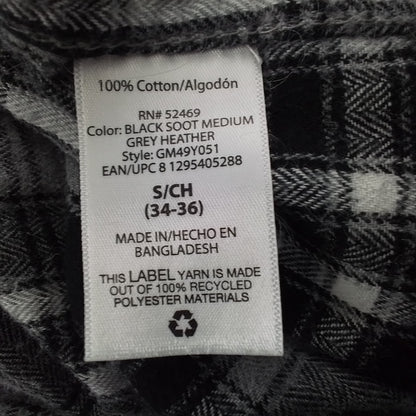 George Men's Button Up Shirt S White/Black Polyester