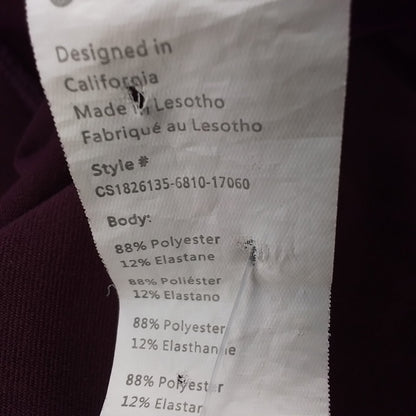 Women's Maroon/Plum Polyester Leggings - XL