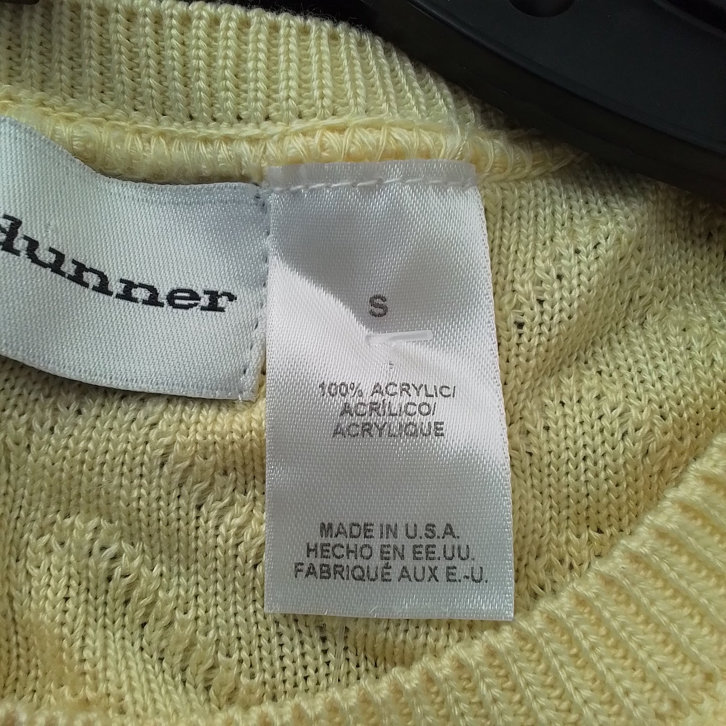 Alfred Dunner Women's Yellow Acrylic Sweater - Size S