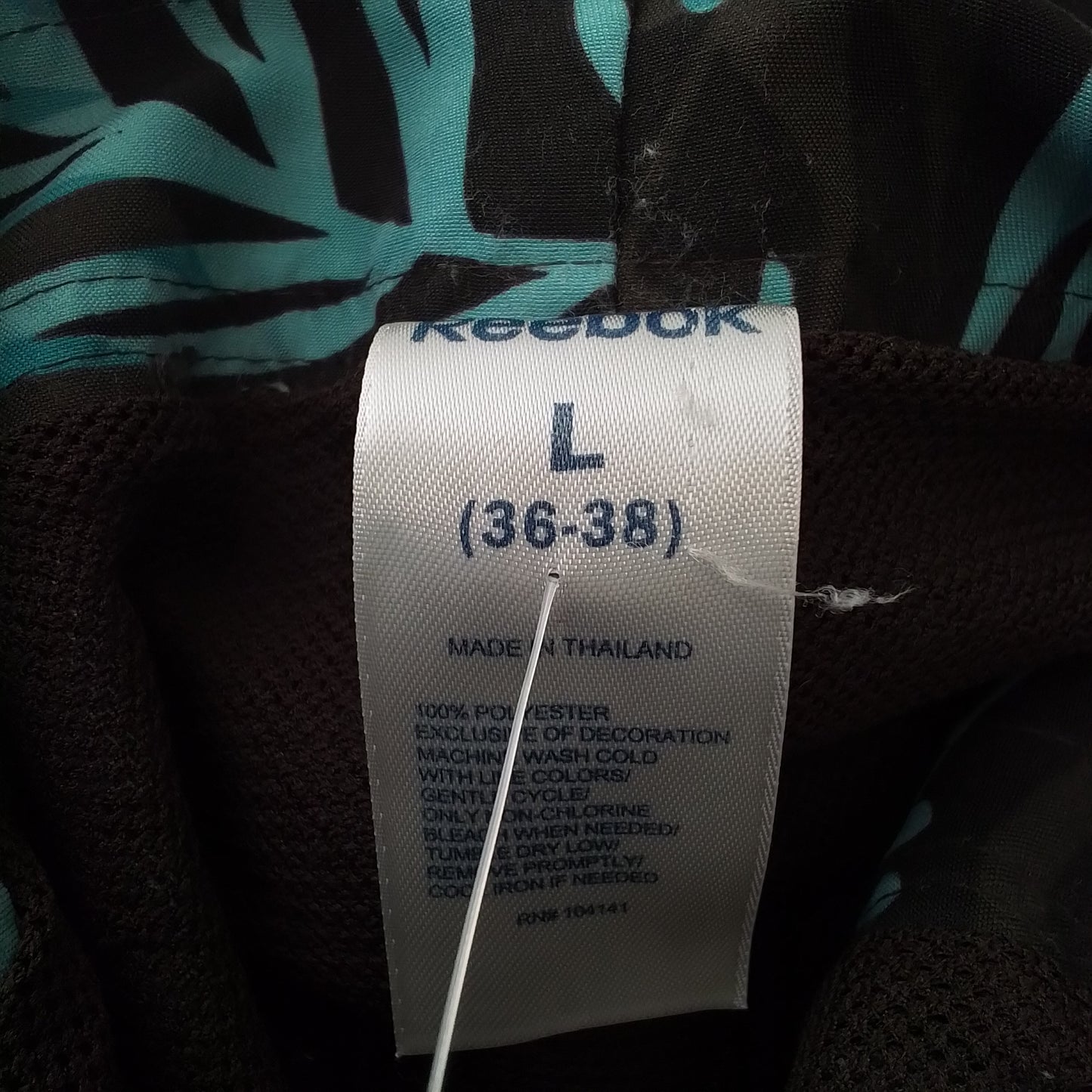 Men's Polyester Swim Trunks - Teal/Black, Size L