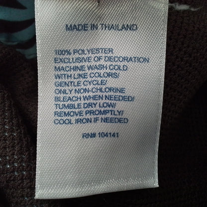 Men's Polyester Swim Trunks - Teal/Black, Size L