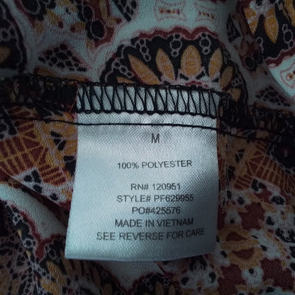 Women's Polyester Shirt - Orange/Brown/Salmon - Size M