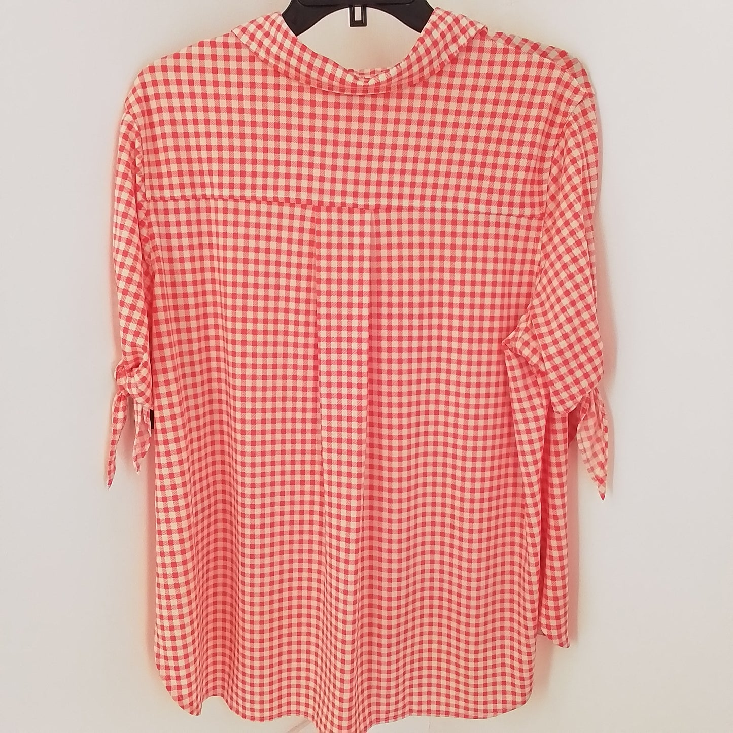 Women's Orange & White Party Blouse - Size L, Gently Used