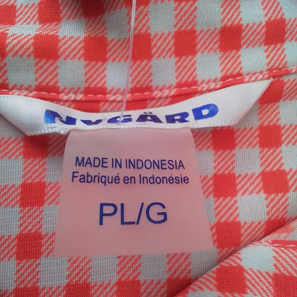 Women's Orange & White Party Blouse - Size L, Gently Used