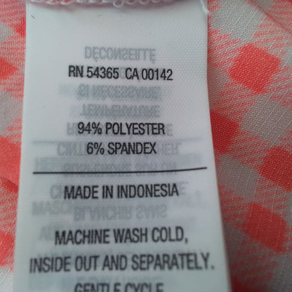 Women's Orange & White Party Blouse - Size L, Gently Used