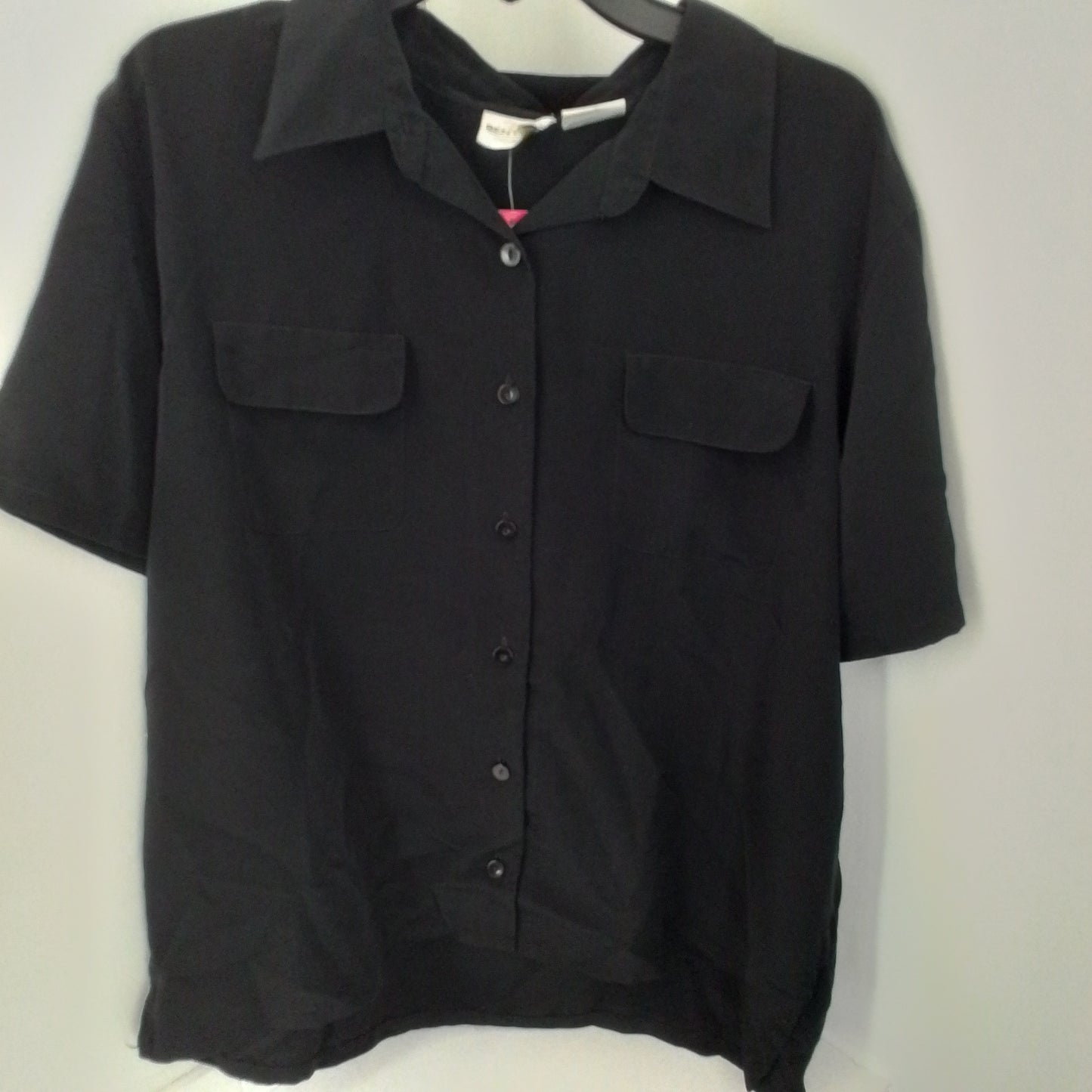 Men's Bentley Black Polyester Button Up Shirt - XL