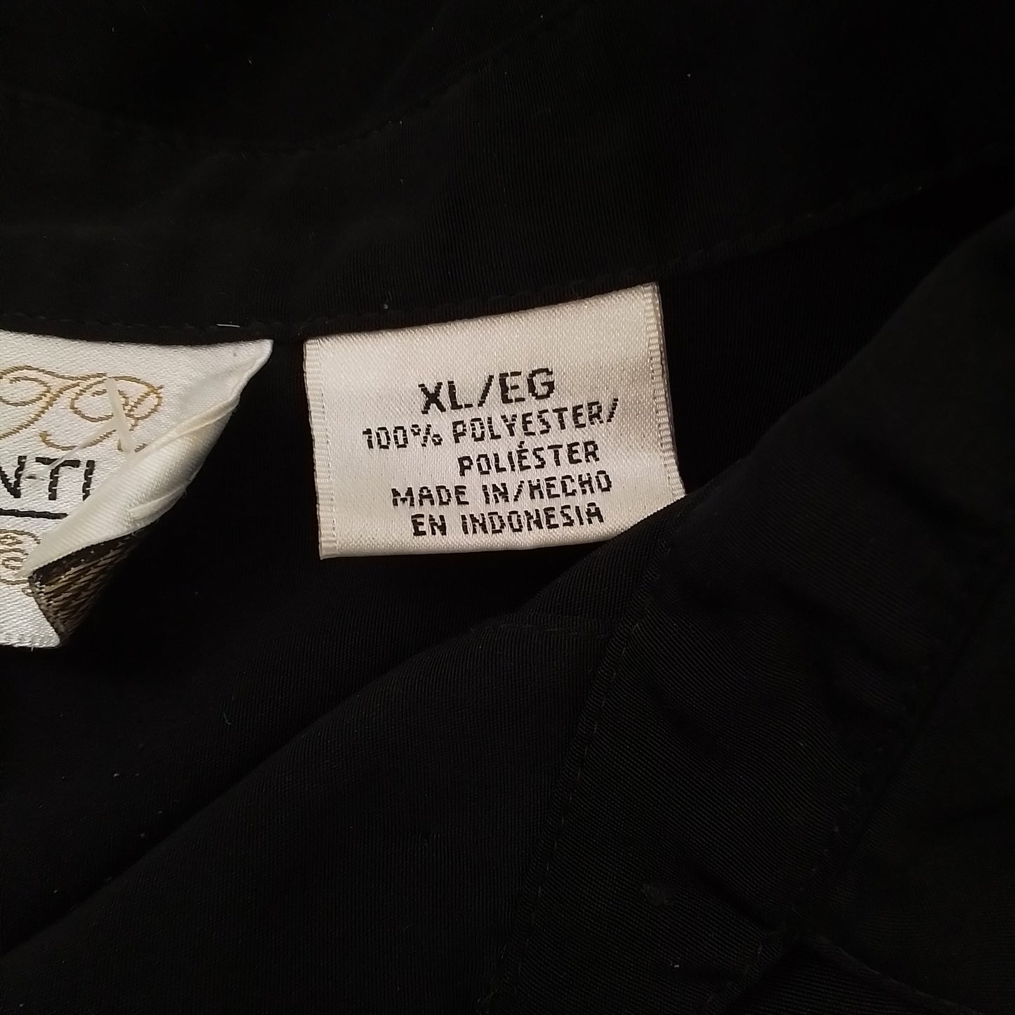 Men's Bentley Black Polyester Button Up Shirt - XL