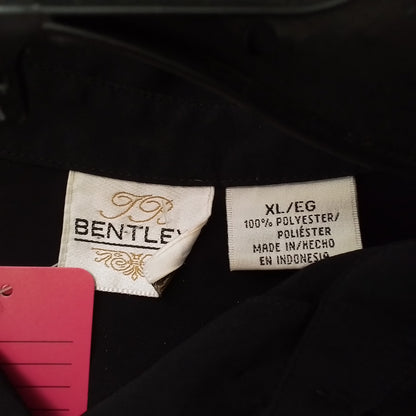 Men's Bentley Black Polyester Button Up Shirt - XL