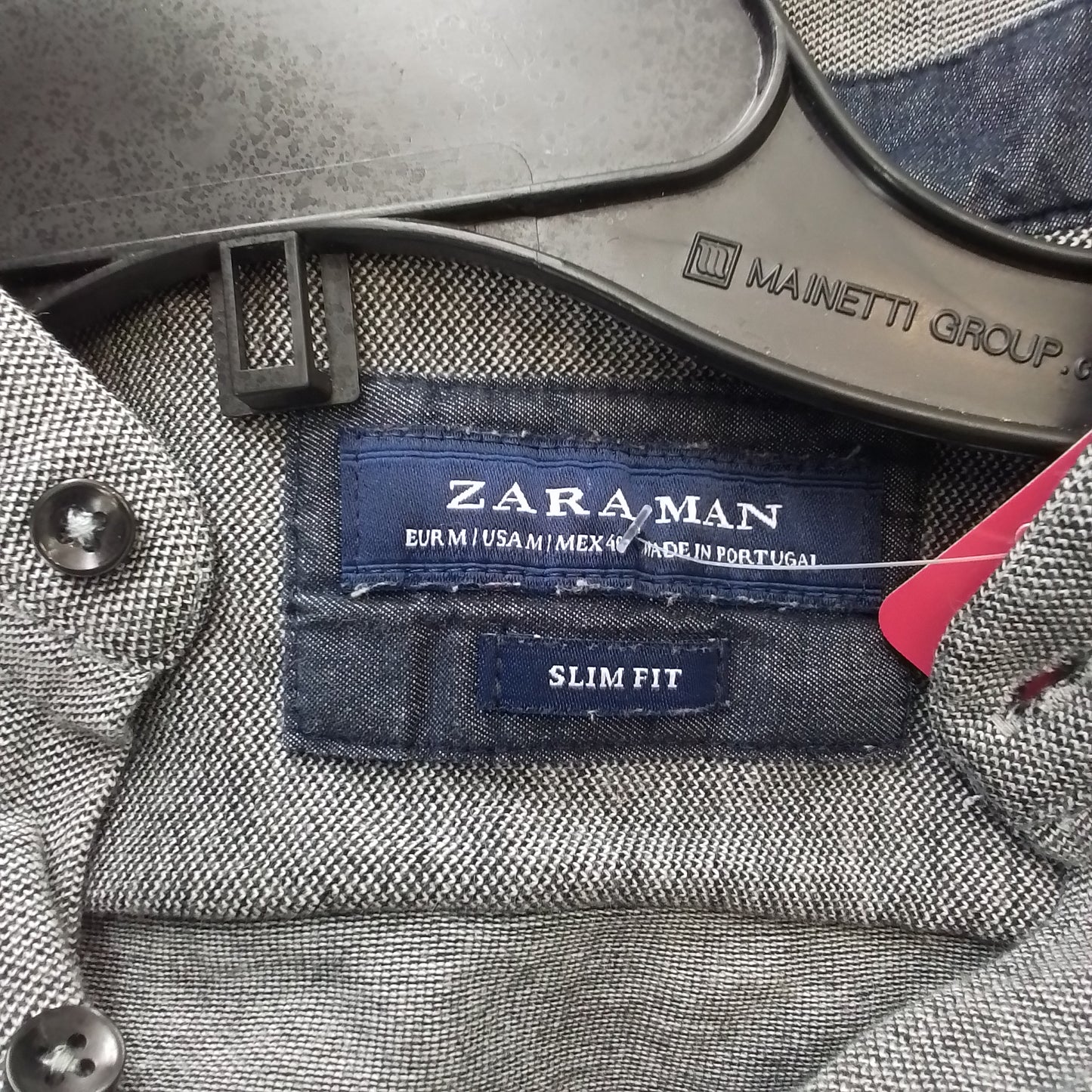 Men's Grey Cotton Button Up Shirt