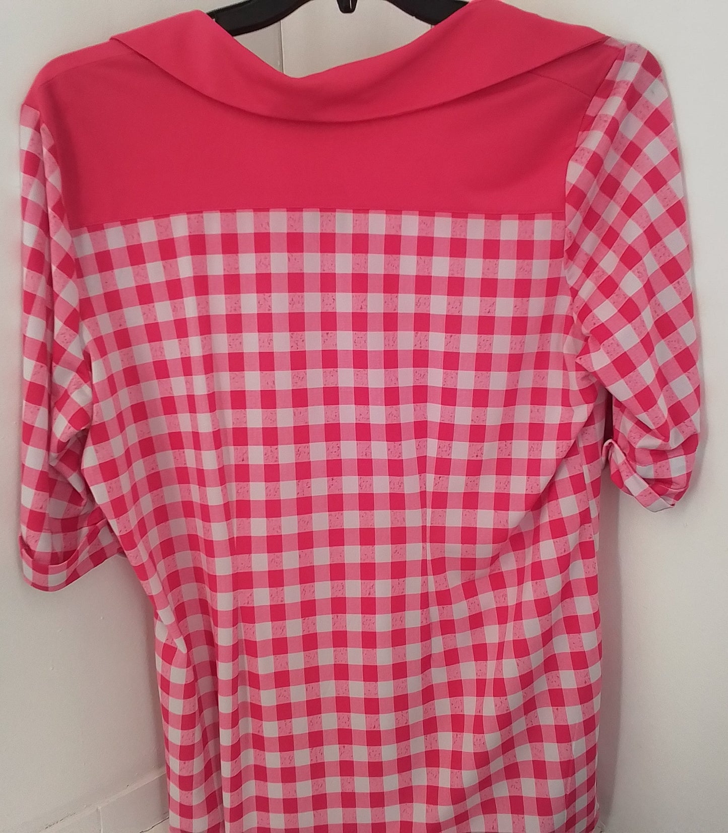 Women's  Blouse - Pink/White, Size L, Polyester