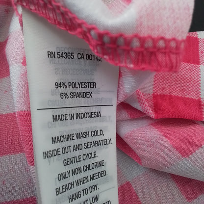 Women's  Blouse - Pink/White, Size L, Polyester