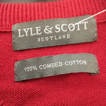 Men's Red Cotton Vest Sweater - Size L