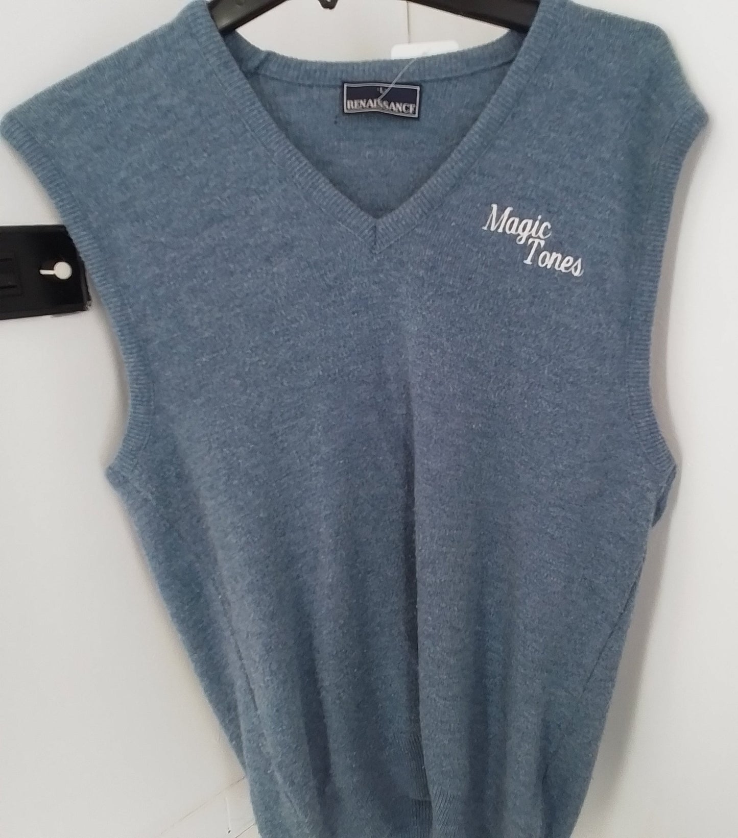 Men's Blue Acrylic Vest Sweater - Size L