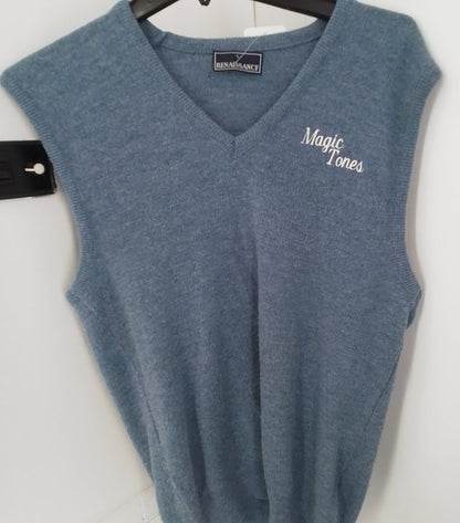 Men's Blue Acrylic Vest Sweater - Size L