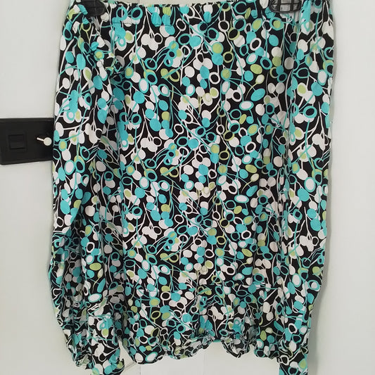 Women's Rayon Midi Skirt - White, Aqua, Black, Green