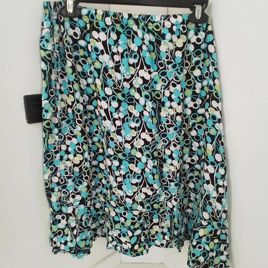 Women's Rayon Midi Skirt - White, Aqua, Black, Green