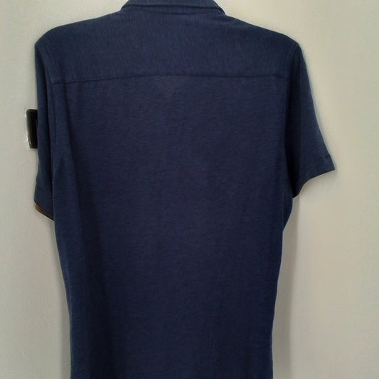 Men's Brown & Blue Cotton Polo Shirt - Like New