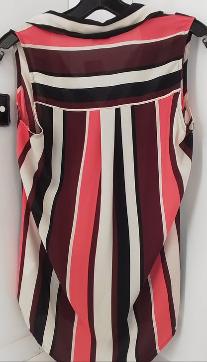 Express, Inc. Women's Cotton Blouse - Size S - Red, White, Pink, Black