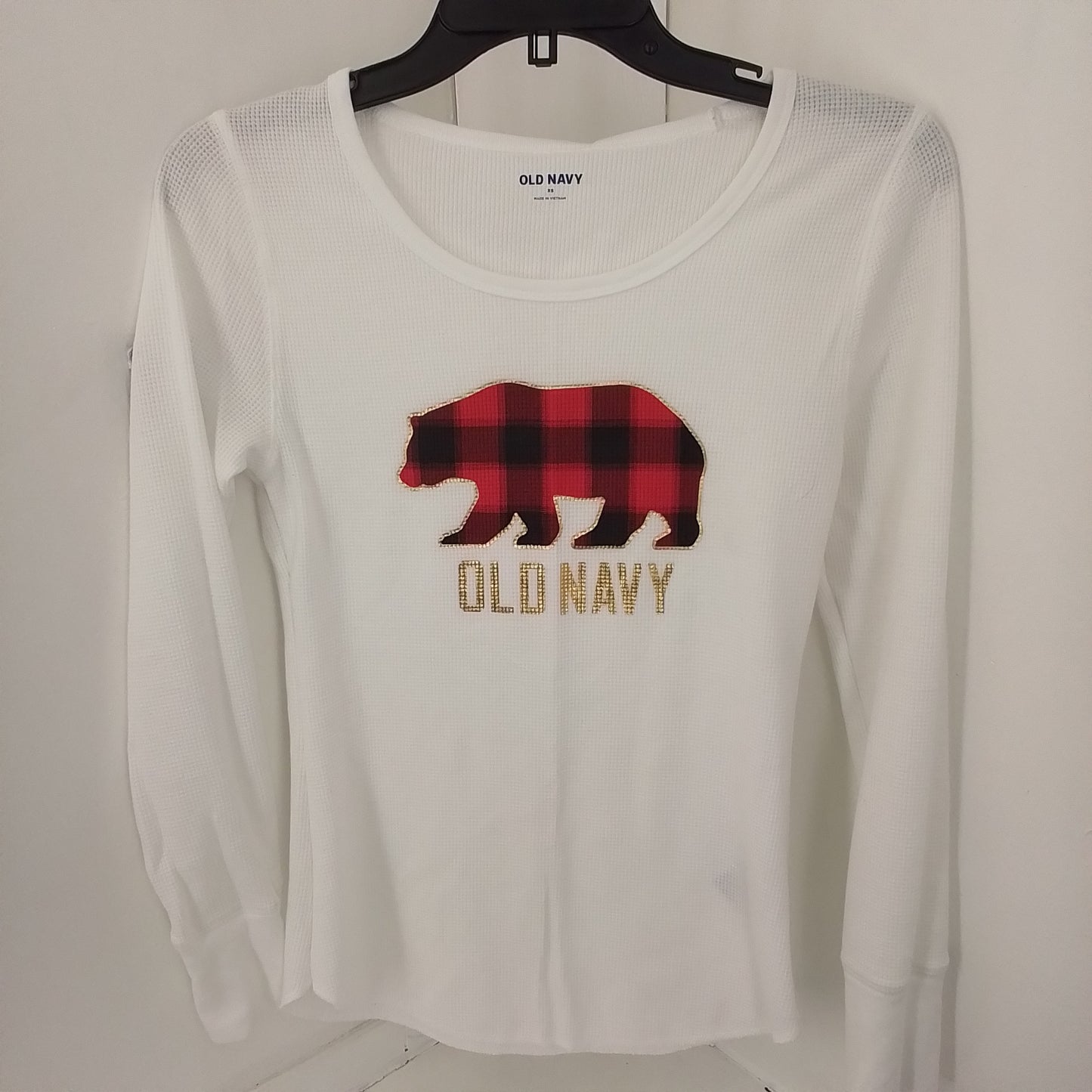 Old Navy Women's Jersey - White/Red, XS, Cotton