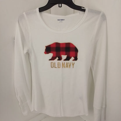 Old Navy Women's Jersey - White/Red, XS, Cotton