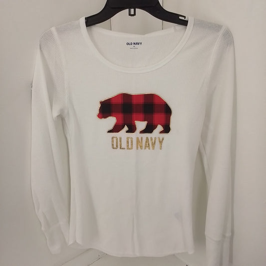 Old Navy Women's Jersey - White/Red, XS, Cotton