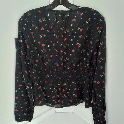 Gap Inc. Women's Long Sleeve Blouse, Size S, Black, Cotton