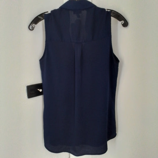 Express, Inc. Women's Blue Cotton Sleeveless Blouse - Size S