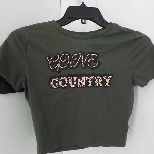 boys Polyester T-Shirt - Size S - Green/Black