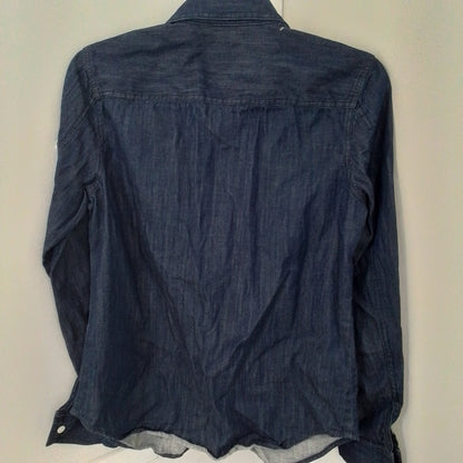 JONES NEW YORK Women's Blue Cotton Button Up Shirt - Size S