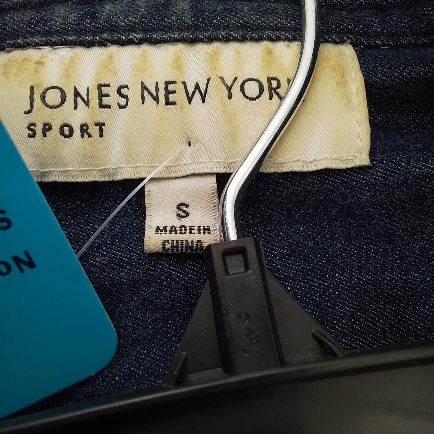 JONES NEW YORK Women's Blue Cotton Button Up Shirt - Size S