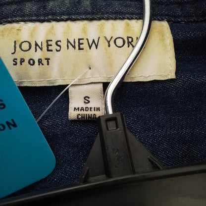 JONES NEW YORK Women's Blue Cotton Button Up Shirt - Size S