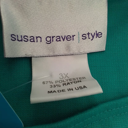 Women's Green Dress, Size 3X, Polyester/Rayon