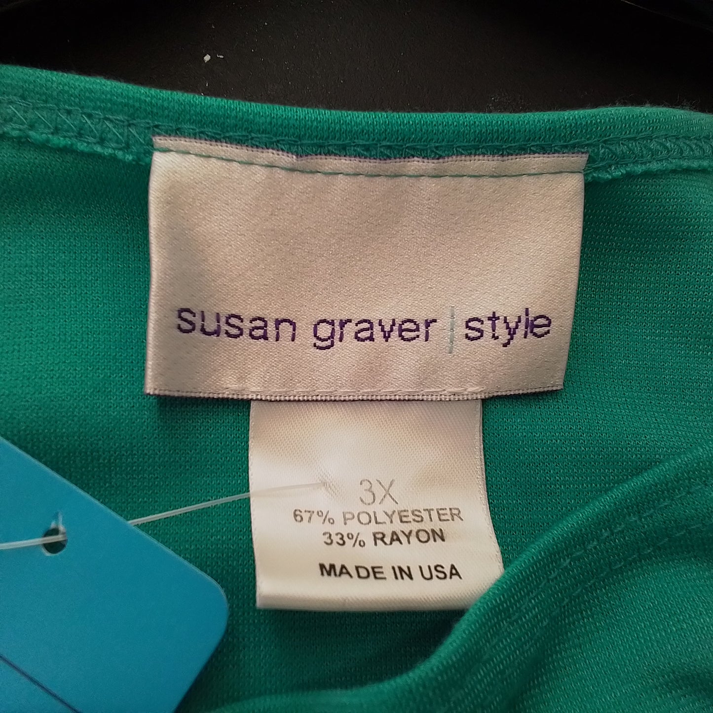 Women's Green Dress, Size 3X, Polyester/Rayon