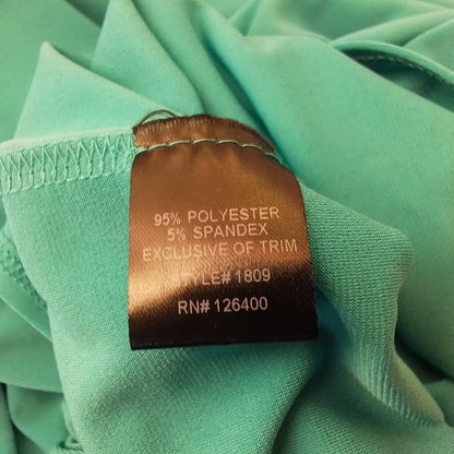 Women's Teal 2-piece Sleeveless Blouse and Cardigan 3X Polyester