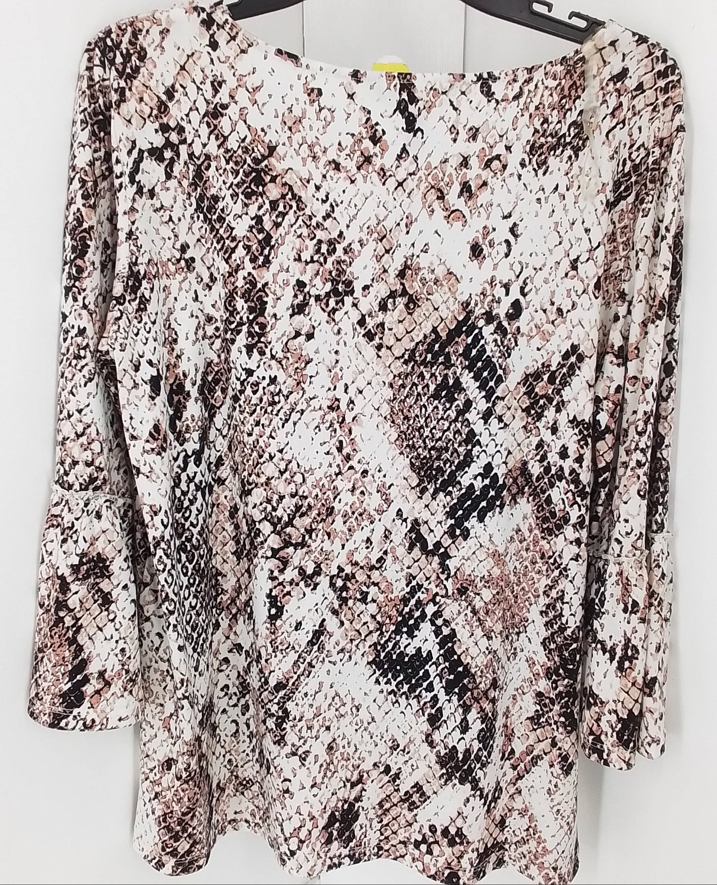 Ellen Tracy Women's Blouse L White/Brown Polyester