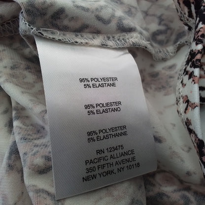 Ellen Tracy Women's Blouse L White/Brown Polyester