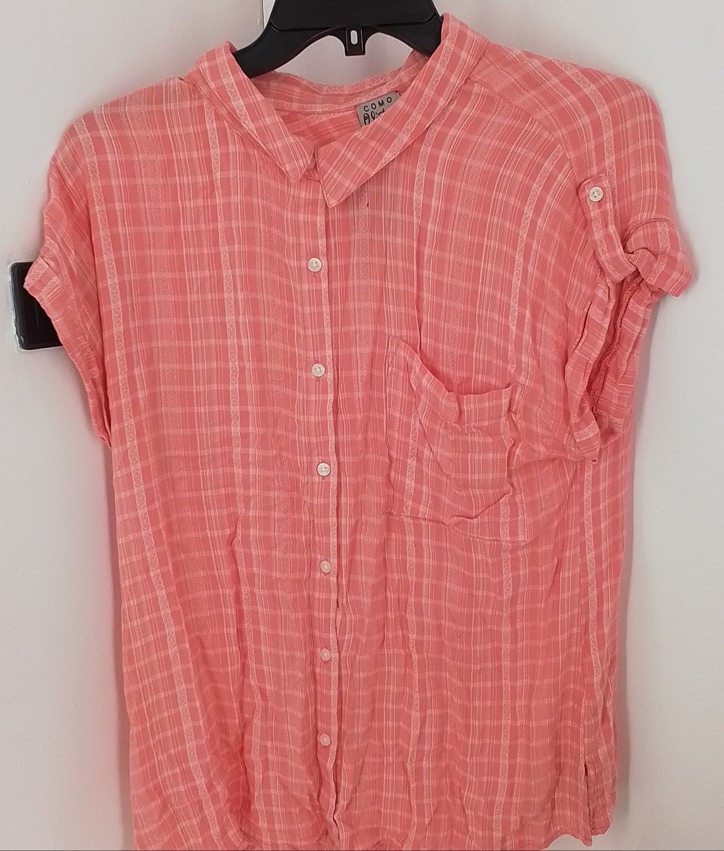 Women's Orange Rayon Blouse - Size L