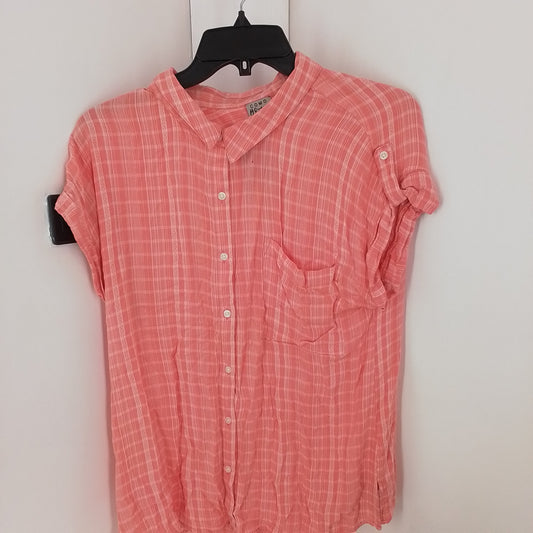 Women's Orange Rayon Blouse - Size L
