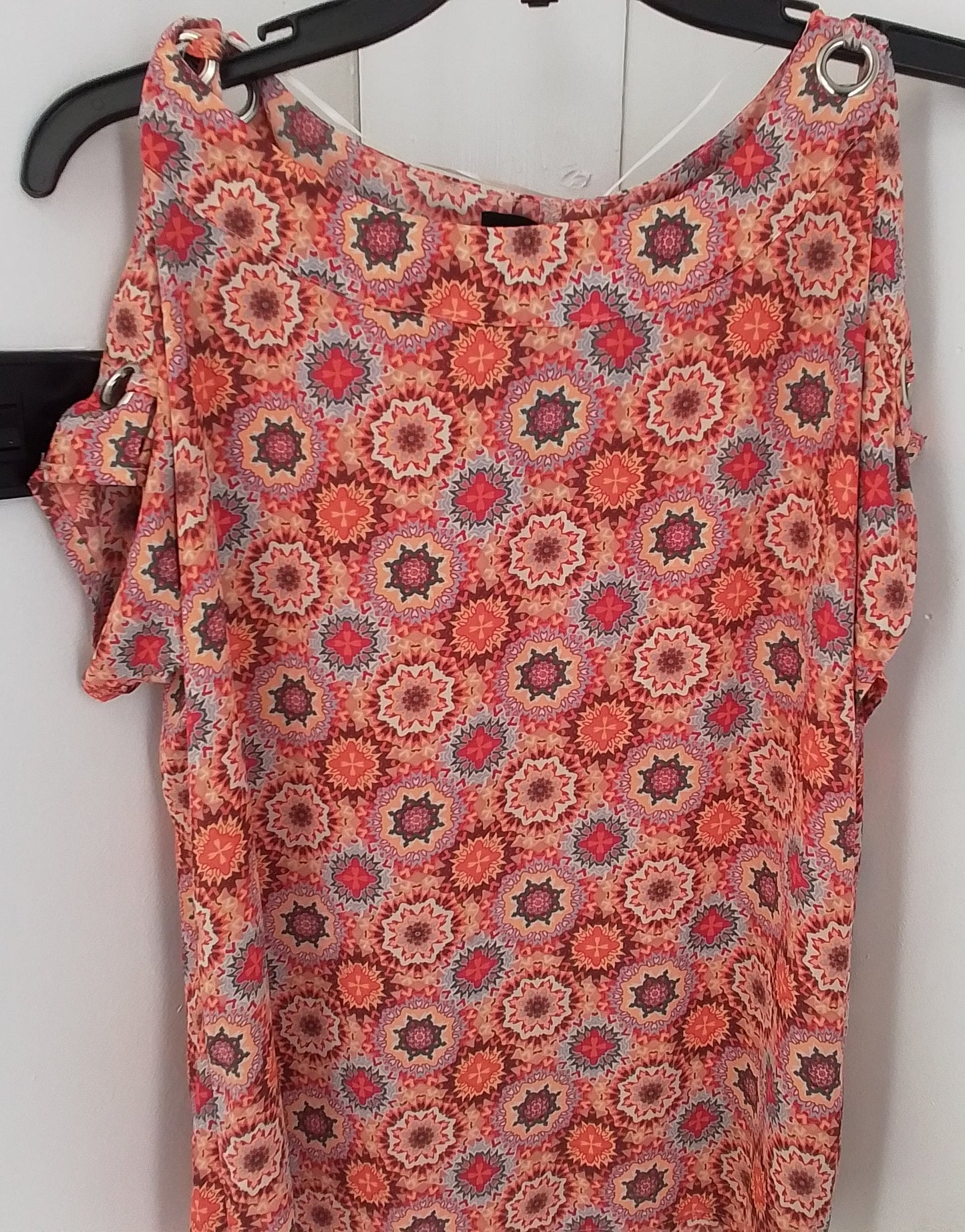 Women's Polyester Blouse - Size M - Pink, Black, Brown