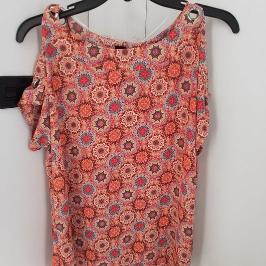 Women's Polyester Blouse - Size M - Pink, Black, Brown