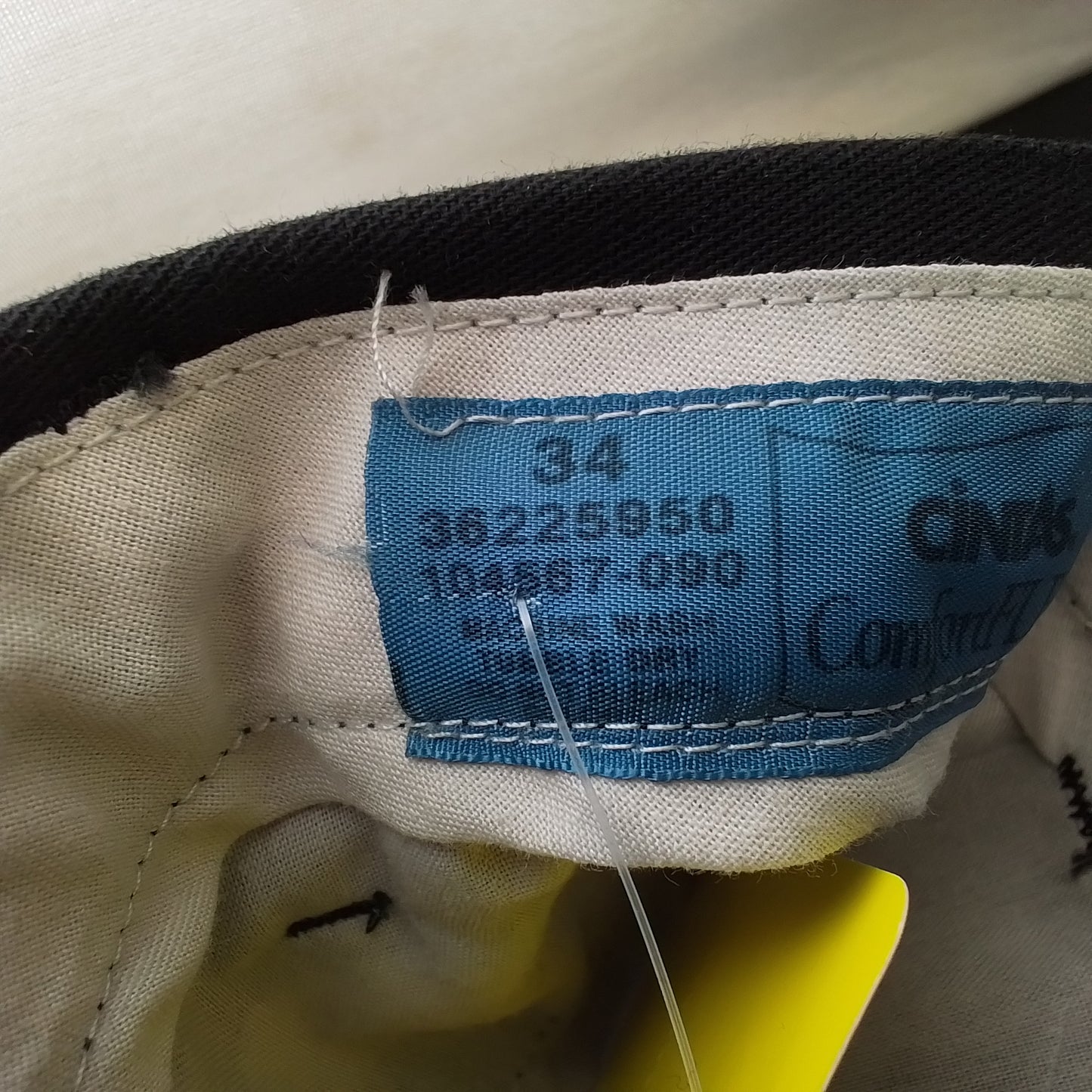 Men's Black Pants, Size 34, Polyester/Cotton