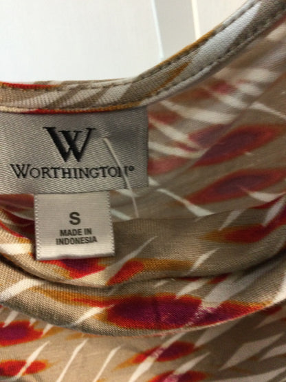 worthington Red and Brown sleeveless shirt