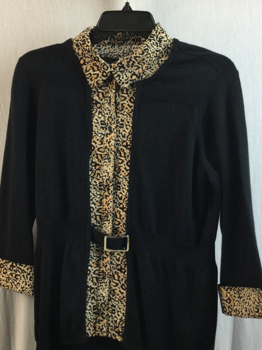 kim rogers black long ssleeve shrit